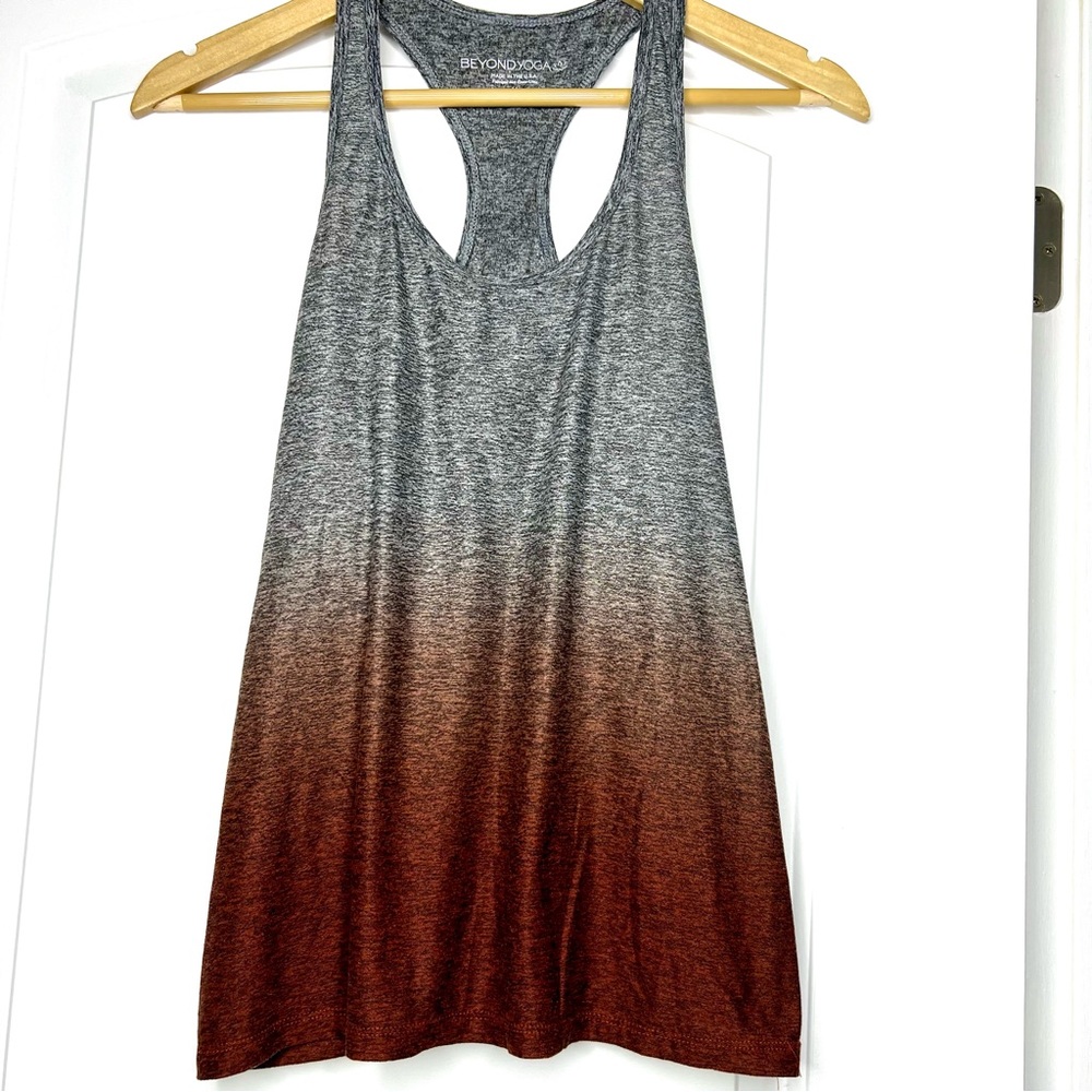 Beyond Yoga Gray and Brown Ombre Tank Top